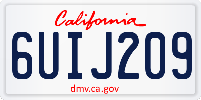 CA license plate 6UIJ209