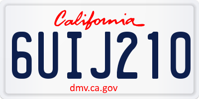 CA license plate 6UIJ210