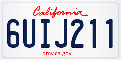 CA license plate 6UIJ211