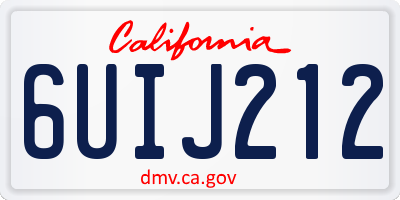 CA license plate 6UIJ212