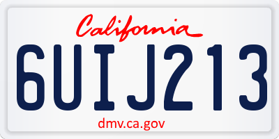 CA license plate 6UIJ213