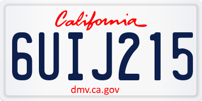 CA license plate 6UIJ215