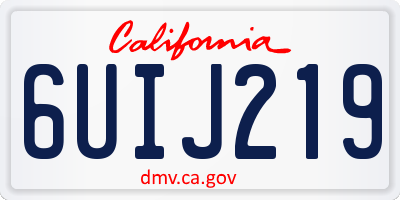 CA license plate 6UIJ219
