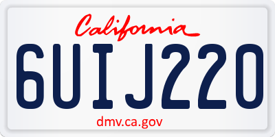 CA license plate 6UIJ220