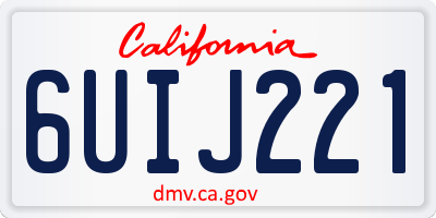 CA license plate 6UIJ221