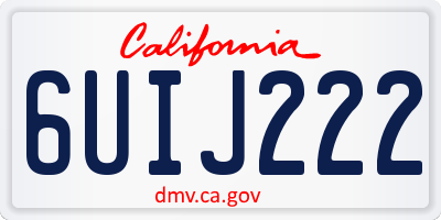 CA license plate 6UIJ222