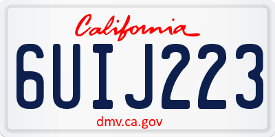 CA license plate 6UIJ223