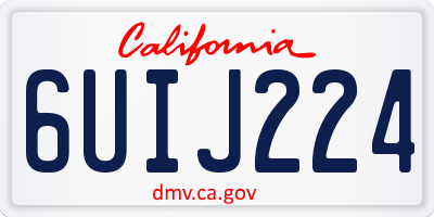 CA license plate 6UIJ224