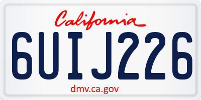 CA license plate 6UIJ226
