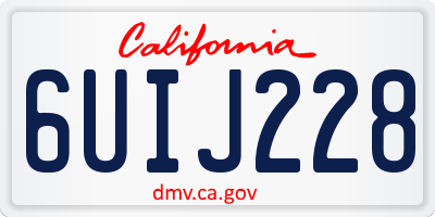 CA license plate 6UIJ228