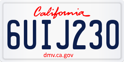 CA license plate 6UIJ230