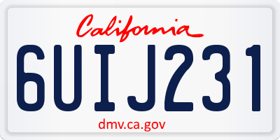 CA license plate 6UIJ231