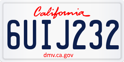 CA license plate 6UIJ232