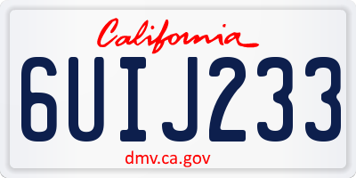 CA license plate 6UIJ233
