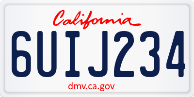 CA license plate 6UIJ234