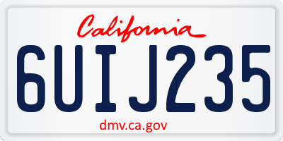CA license plate 6UIJ235