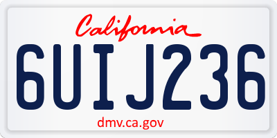 CA license plate 6UIJ236