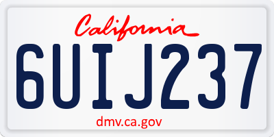 CA license plate 6UIJ237