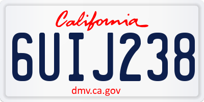 CA license plate 6UIJ238