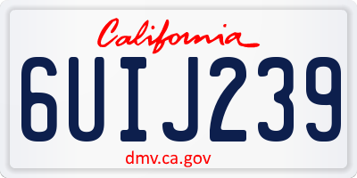 CA license plate 6UIJ239