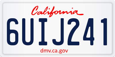 CA license plate 6UIJ241
