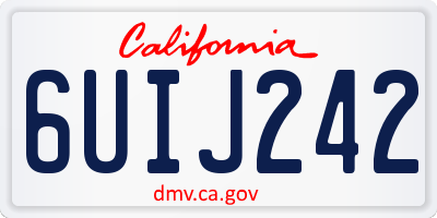 CA license plate 6UIJ242