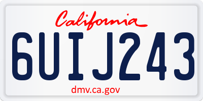 CA license plate 6UIJ243