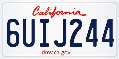 CA license plate 6UIJ244
