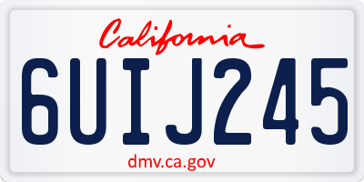 CA license plate 6UIJ245