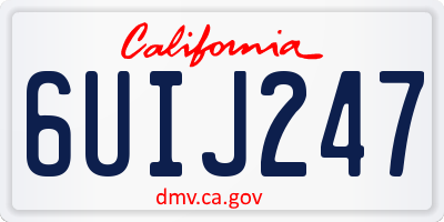 CA license plate 6UIJ247