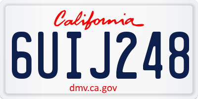 CA license plate 6UIJ248