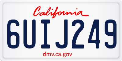 CA license plate 6UIJ249