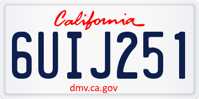CA license plate 6UIJ251