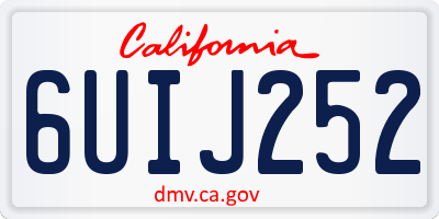 CA license plate 6UIJ252