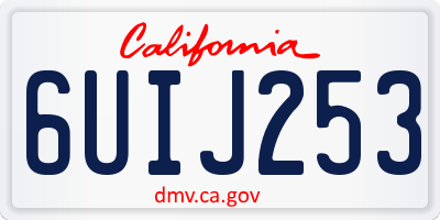 CA license plate 6UIJ253
