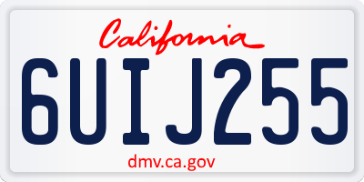 CA license plate 6UIJ255
