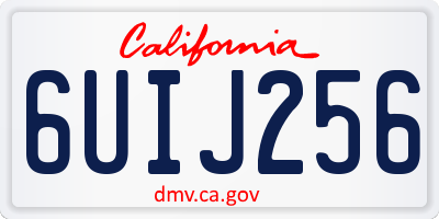CA license plate 6UIJ256