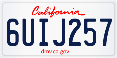 CA license plate 6UIJ257