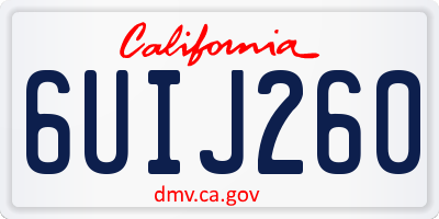 CA license plate 6UIJ260