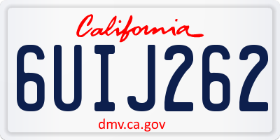 CA license plate 6UIJ262