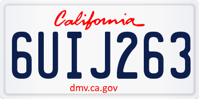 CA license plate 6UIJ263