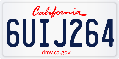 CA license plate 6UIJ264