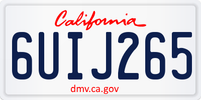 CA license plate 6UIJ265