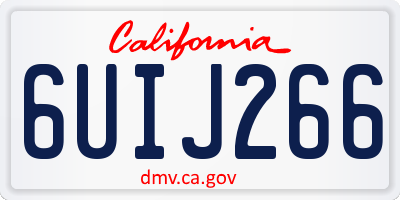 CA license plate 6UIJ266