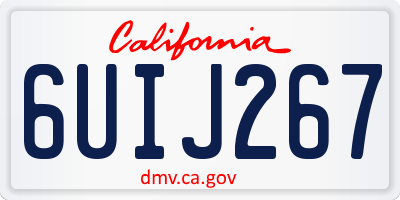 CA license plate 6UIJ267