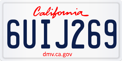CA license plate 6UIJ269
