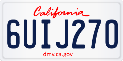 CA license plate 6UIJ270