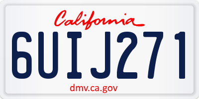 CA license plate 6UIJ271