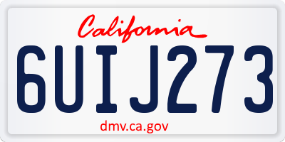 CA license plate 6UIJ273