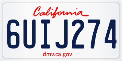 CA license plate 6UIJ274